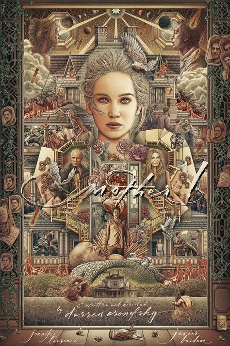 Mother 2017, Darren Aronofsky, Movie Art, Buddha Statue, Mona Lisa, Poster Art, Statue, Actors, Fan Art