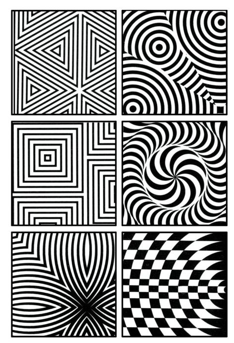 jack-richeson-artist-paintstiks-op-art-rubbing-plates-pack-of-6-410874-writing-drawing-instrument-rubbing-plates-9.gif (548×800) Bridget Riley Op Art, Op Art Projects, Op Art Lessons, Illusion Drawings, Art Optical, Optical Illusions Art, Zentangle Drawings, Illusion Art, Trippy Art