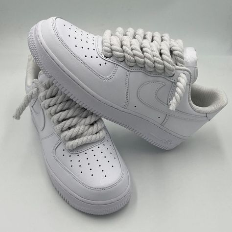 Air Force 1 Rope Laces, Nike Air Force 1 Black, How To Wash Shoes, Nike Air Force 1 Custom, White Nike Shoes, Trendy Shoes Sneakers, Nike Fashion Shoes, Air Force 1 Custom, Air Force One