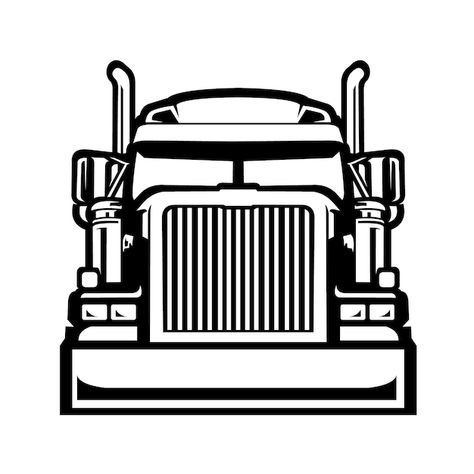 Truck Silhouette, Trailer Logo, Spider Drawing, Truck Icon, Abstract Animal Art, Black And White Vector, Service Logo, Business Icon, Heavy Truck