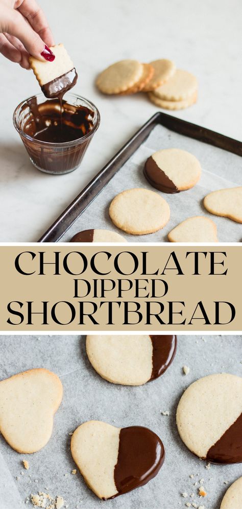 Half Dipped Cookies, Shortbread Dipped In Chocolate, Shortbread Cookies Dipped In Chocolate, Chocolate Dipped Shortbread Cookies, Dipped Shortbread Cookies, Chocolate Dipped Shortbread, Chocolate Dipped Cookies, Buttery Shortbread Cookies, Buttery Shortbread