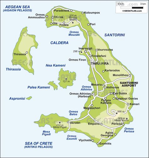 Map of Santorini Map Of Santorini, Santorini Map, Greece House, Jr Art, Cyclades Islands, Greece Vacation, Santorini Greece, Coastal Towns, Best Places To Travel