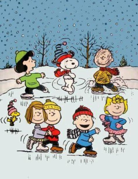 The Snow, Charlie Brown, Skating, Cartoon Characters, Christmas