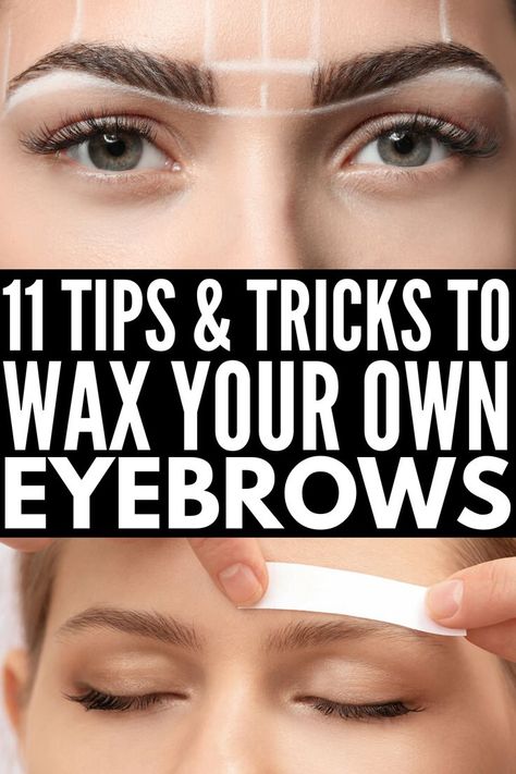 How to Wax Your Own Eyebrows at Home | If you're looking for the best at home products and at home tutorials to help you learn how to shape your eyebrows and wax unwanted hairs yourself, we've curated all the tips you need! Whether you want to wax your brows with strips or with an at home natural DIY sugar wax, we're sharing brow shaping tips, videos, and tutorials to ensure your brows are always on fleek - even when you can't get to the salon! Diy Eyebrow Waxing, Wax Eyebrows At Home, Wax Eyebrows, Brow Shaping Tutorial, Eyebrows At Home, Waxing Tips, Eyebrow Hacks, How To Grow Eyebrows, Diy Wax