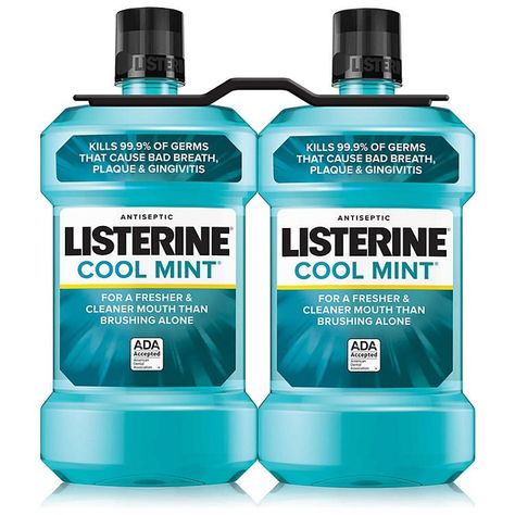 Discover great products at the best prices at Dealmoon. Cool Mint Antiseptic Mouthwash (1.5L, 2 pk.) - Sam's Club. Price:$10.98 Listerine Mouthwash, Listerine Cool Mint, Antiseptic Mouthwash, Mouth Wash, Bad Breath Remedy, Brushing Your Teeth, American Dental Association, Plaque Removal, Minty Fresh