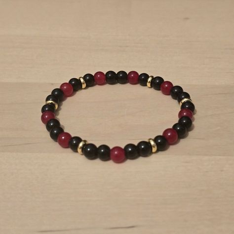 Father Inspired Bracelet #creative #journey #bead #making #bracelet #blog #red #black #gold #homemade #DIY Bead Making, Homemade Diy, Bracelet, Beads, Red, Gold, Black