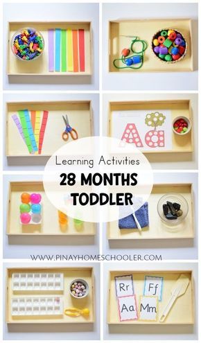 Learning activity trays for #28monthsold toddler #montessori #preschool #practicallfeskills #finemotorskills #activities #kidsactivities #homeschool #homeeducation Toddler Montessori, Toddler Curriculum, Montessori Lessons, Toddler Homeschool, Montessori Toddler Activities, Toddler Education, Montessori Preschool, Montessori Ideas, Teaching Toddlers