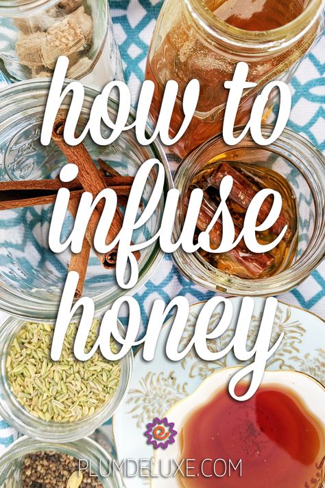 Learn how to infuse honey to create unique flavors for everything from tea to cocktails to your morning toast. #infusedhoneyrecipes #elderberryhoneyrecipe #honeyinfusions Diy Infused Honey, How To Flavor Honey, How To Make Flavored Honey, How To Infuse Honey, Honey Infusion Recipes, Honey Cubes For Tea, Diy Flavored Honey, Flavored Honey Recipes, Infusing Honey