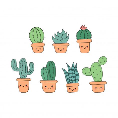 Kawaii cute cactus cartoon isolated Premium Vector Cactus Cartoon Cute, Summer Cartoon Drawings, Kawaii Cactus, Cactus Cartoon, Cartoon Cactus, Tree Cartoon, Plant Cartoon, Flower Cartoon, Cactus Drawing