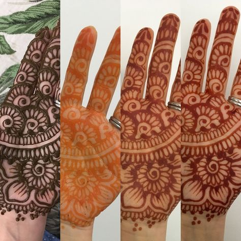 Mehndi Tips, Orange Henna, Henna Color, Henna Stain, Henna Ideas, Henna Tattoo Designs Hand, Indian Colours, Natural Henna, Symbols And Meanings