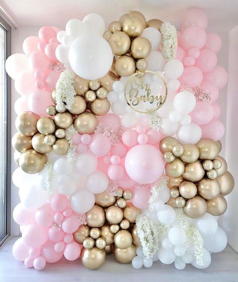 Ballon Crafts, Bridal Shower Tea Party Theme, Luxury Baby Shower, Baby Gender Reveal Party Decorations, Balloon Bouquet Diy, Deco Ballon, 1st Birthday Girl Decorations, Simple Birthday Decorations