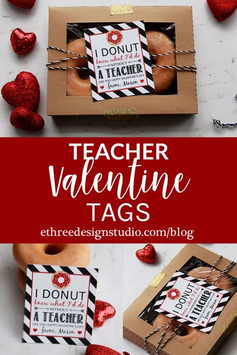 Valentines Teacher Appreciation Ideas, Donut Valentine Ideas, Teacher Valentines Day Gifts Diy, Valentine’s Day Gift For Teachers, Valentine Teacher Gifts, February Centers, Valetine Gift, Donut Valentine, Teacher Valentine Gift