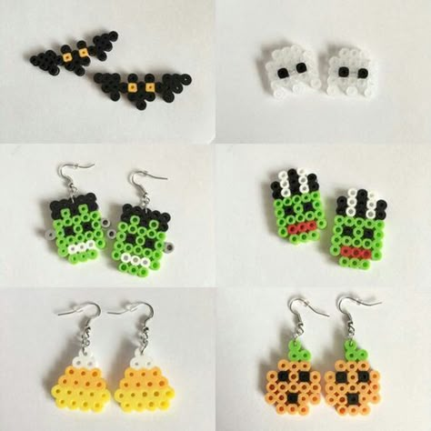 https://www.etsy.com/listing/1080318537/perler-bead-earrings-halloween-themed?ref=shop_home_feat_4&pro=1 Earrings Perler Beads, Halloween Beaded Earrings, Perler Bead Earrings, Halloween Perler, Pretty Witch, Melty Bead Designs, Beads Halloween, Beads Perler, Melt Beads Patterns