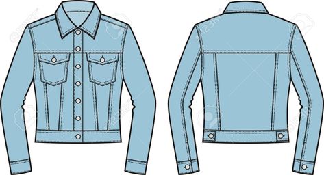 Jean Jacket Drawing, Jacket Template, Womens Jean Jacket, Jacket Drawing, Clothing Templates, Clothes Illustration, Hand Painted Denim Jacket, Jean Jacket Outfits, Denim Jacket Outfit