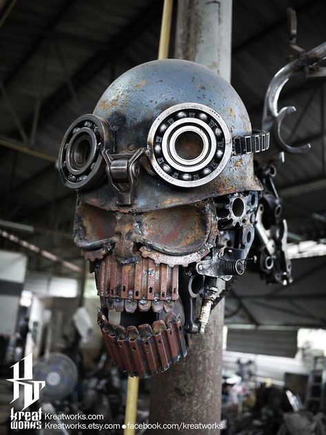 Artist Uses Recycled Metal To Make His Sculptures And The Result Is Incredible Junk Metal Art, Recycled Metal Art, Metal Artwork Wall, Welding Art Projects, Metal Skull, Metal Working Projects, Metal Garden Art, Steel Art, Metal Art Diy