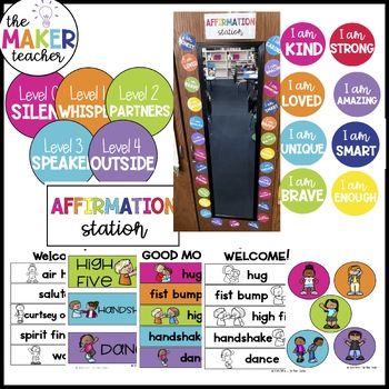 RAINBOW HELLO SUNSHINE Classroom Decor BUNDLE - editable & customizable!  This RAINBOW HELLO SUNSHINE decor bundle includes everything you need to decorate your classroom! This product is designed to bring a pop of color and positivity to your learning environment.  Products Included:  Hand Signals Voice Level Posters Affirmation Station or Mirror Bulletin Board Morning Greetings Posters or Bulletin Board Schedule Cards Seat Pouch/Sack Name Tags Class Birthday Bulletin Board Mirror Bulletin Board, Hello Sunshine Classroom, Sunshine Classroom Decor, Greetings Posters, Sunshine Classroom, Sunshine Decor, Birthday Bulletin Board, Sunshine Decorations, Affirmation Station