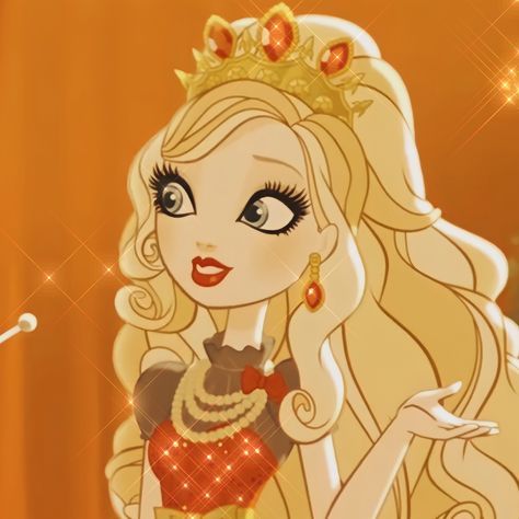 Everafter High Apple White, Apple White Aesthetic Outfit, Apple White Outfit, Apple Ever After High, Apple White Aesthetic, Apple White Icon, Blonde Cartoon Characters, Apple White Ever After High, Eah Characters