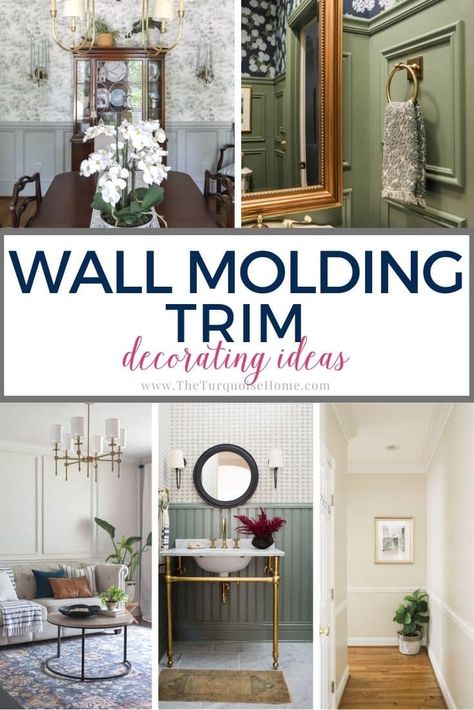 Discover some new wall molding ideas to add to your home to increase the architectural interest with only a few DIY skills required. Peel Stick Floor Tile, Wall Molding Ideas, Wall Trim Molding, Molding Ideas, Panel Molding, Powder Room Makeover, Peel And Stick Floor, Traditional Dining Rooms, Entryway Ideas