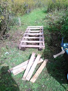 Pallet Bridge Diy, Pallet Bridge, Backyard Bridges, Garden On A Budget, Bog Garden, Pallet Planter, Rain Garden, Wood Pallet Projects, Memorial Garden