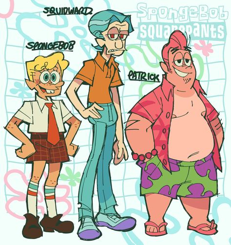 Human Spongebob Characters, Spongebob As A Human, Spongebob Oc, Human Spongebob, Spongebob Human, Spongebob Fanart, Spongebob Drawings, Scooby Doo Mystery Incorporated, Chibi Body