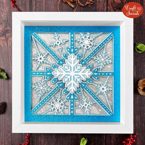 CCC 2024 Day 07: Glittery Snowflake Shadow Box - Craft with Sarah Free Christmas Crafts, 3d Snowflakes, Snowflake Craft, Shadow Box Svg, Box Craft, Handmade Holiday Gifts, Stitching Cards, Iris Folding, Card Making Crafts