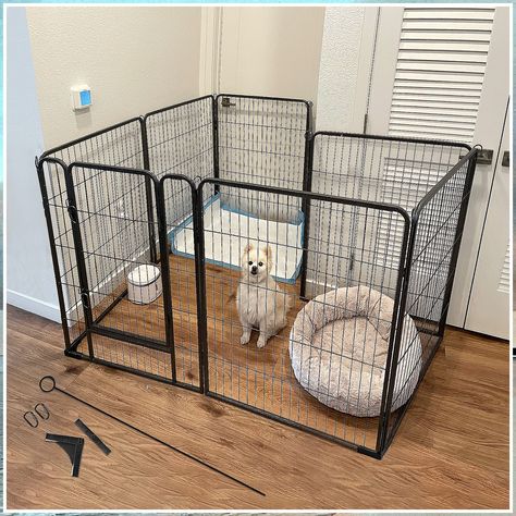 8 Panels Dog Playpen Dog Exercise Pen Heavy Duty Dog Fence Portable Puppy Cats Rabbits Playpen Indoor Outdoor Indoor Dog Pen, Rabbit Playpen, Puppy Schedule, Dog Playpen Indoor, Puppy Pens, Puppy Playpen, Dog Pee Pads, Dog Pen, Pet Playpen