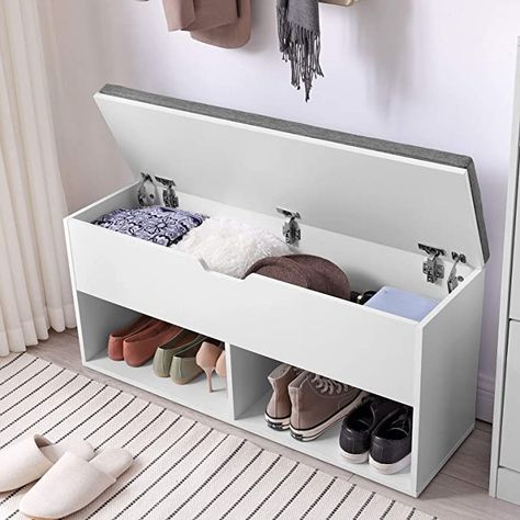 Shoe Bench Storage, Storage Bench With Cushion, Shoe Rack Bench, Bench Storage, Entryway Bench Storage, Hidden Compartments, Shoe Shelf, Shoe Bench, Rack Design