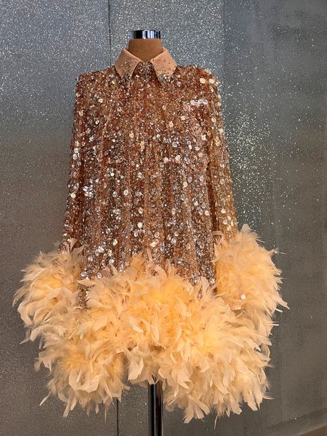 Sequin Feather Dress, African Wear For Women, Dona Matoshi, High Neck Evening Dress, Colorful Midi Dress, Womens Evening Gowns, Luxury Shirt, Xxxl Dress, Glamour Dress