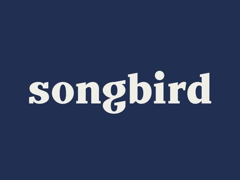 Recent finished slab/serif logotype for Songbird. The “g” combines a traditional serif “g” top shape with the bottom based of an uppercase “G” shape. Serif Logo Design, Serif Logotype, Vision Logo, Serif Logo, Minimalist Luxury, Logo Design Ideas, Word Mark Logo, Luxury Logo, Text Logo