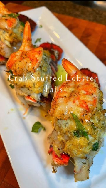 Crab Stuffed Lobster Tail, Stuffed Lobster Tail Recipe, Crab Stuffed Lobster Tail Recipe, Crab Stuffed Lobster, Stuffed Lobster Tail, Stuffed Lobster, Lobster Tail Recipe, Lobster Recipes Tail, Crab Stuffed