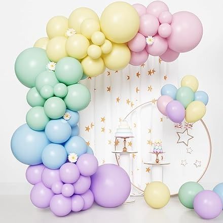 Amazon.com Shopping Cart Pastel Balloon Arch, Pastel Balloon Garland, Balloons For Baby Shower, Balloon Arch Kit, Pastel Party, Pastel Balloons, Purple Balloons, Rainbow Pastel, Pink Green Yellow