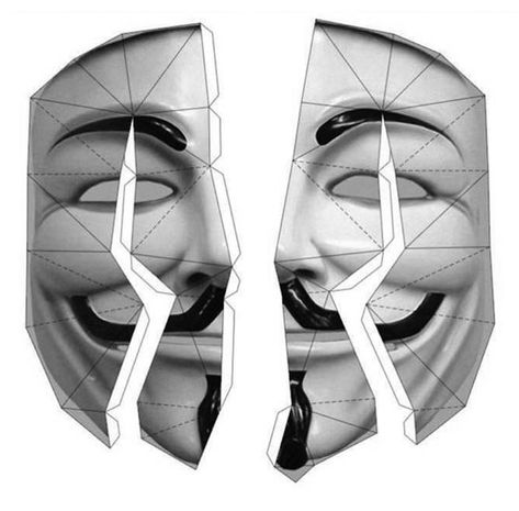 Paper Toy Disney, Paper Mask Template, V For Vendetta Mask, Vendetta Mask, Anonymous Mask, Cardboard Mask, Freddy 2, Minecraft Banner Designs, Crystal Drawing