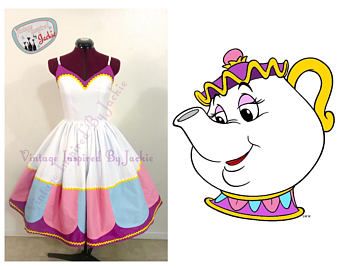 Disneyland Dress, Dapper Day Outfits, Disney Bound Outfits Casual, Disney Dapper Day, Beauty And The Beast Costume, Beast Costume, Disney Costume, Mrs Potts, Adjustable Dress