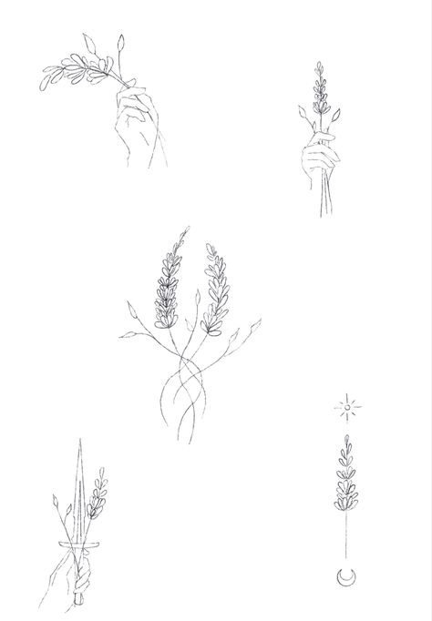 Lavender tattoo art minimal tattoo design Lavender Tattoo Outline, Lavender Menace Tattoo, Herbalist Tattoo, Lavender Haze Tattoo, Lavender Sprigs Tattoo, Fine Line Lavender Tattoo, Lavender Tattoo Black, Lavender Tattoo Design, Tattoo Design Minimal