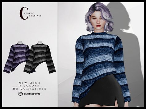 The Sims Resource - Oversized Sweater T-548 Sims 4 Cc Knitted Sweater, Sims 4 Yoga Pants Cc, Sims 4 Jumper Cc, Sims Cc Sweater, Sims 4 Oversized Shirt, Sims Tops, Formal Sweater, Sims 4 Cheats, Cc Sims4