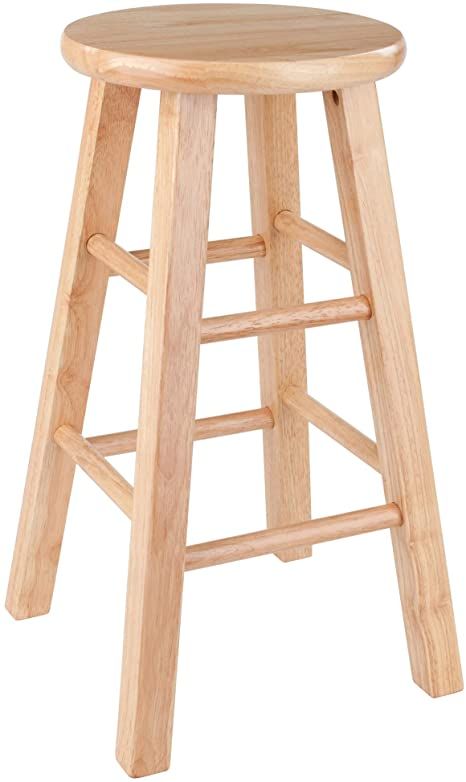 Amazon.com: Winsome Dakota 24" Counter Natural Finish Stool: Kitchen & Dining Bar Chairs Diy, Wooden Counter, Into The Wood, Stool Covers, Wooden Stool, Bar Stool Chairs, High Stool, Wood Bar Stools, Adjustable Bar Stools