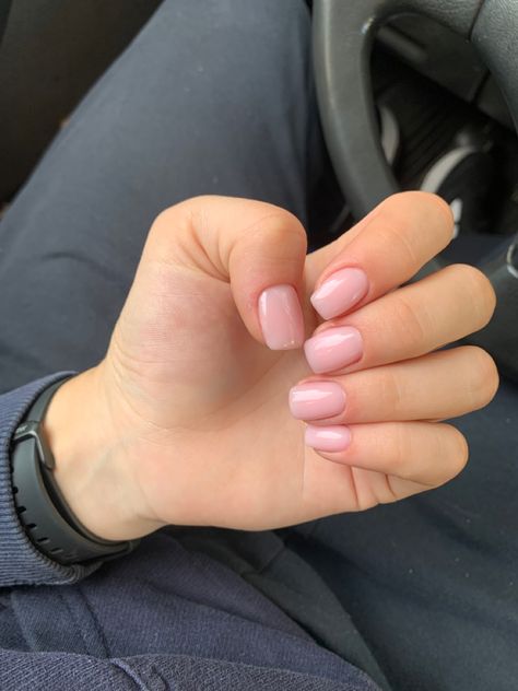 Short Natural Pink Nails, Squoval Pink Nails, Nails With Red Dress, Plain Colour Nails, Nails Court, Square Oval Nails, Nails Board, Pale Pink Nails, Baby Pink Nails