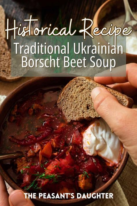 Ukrainian Borscht Crock Pot Borscht, Ukrainian Thanksgiving Recipes, Homemade Borscht Soup, Beet Potato Soup, Crockpot Borscht Soup, Vegetarian Borscht Soup, Easy Borscht Soup Recipe, Borscht Soup Recipe Russian, Polish Beet Soup Borscht Recipe