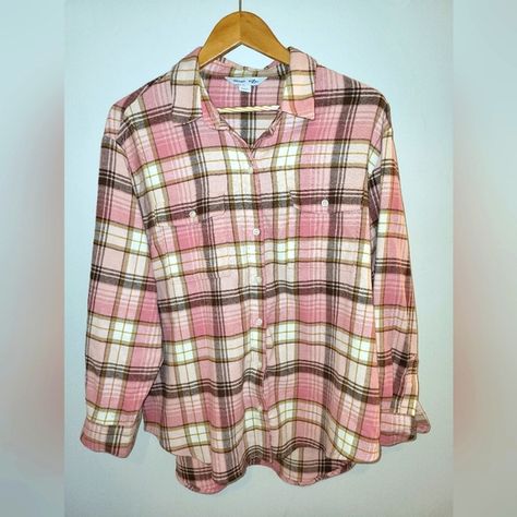 Oldnavy flannel "the boyfriend shirt" pink plaid button up Large NWOT Cowboy Like Me Taylor Swift, Pink Flannel Shirt, Me Taylor Swift, Black Flannel Shirt, Pink Plaid Shirt, Clone High, Cowboy Like Me, Pink Flannel, Black Flannel