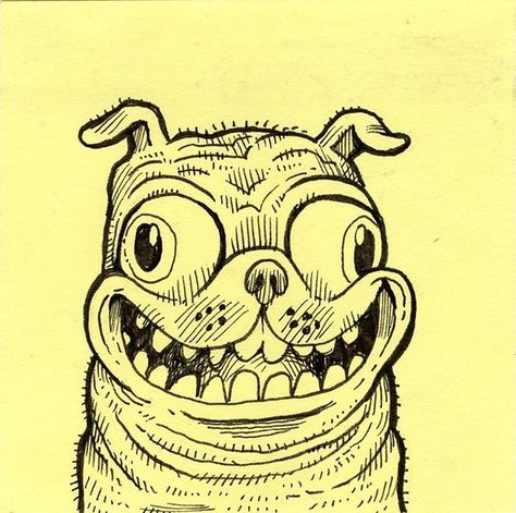 Greg on Instagram: “#postit #doodle #characterdesign #cartoon #dog #pug” Simple Pug Drawing, Pitbull Drawing Cartoon, Funny Dog Drawing, Pug Doodle, Pug Drawing, Dog Graffiti, Pitbull Drawing, Cartoon Dog Drawing, Poodle Drawing