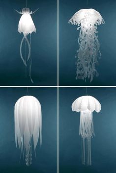 Jelly fish lamps | Homemade Decorative Lamp Shade Ideas | FarmFoodFamily #lampshades #homedecoratingtips #lightingdesign #lighthouse #farmfoodfamily Diy Luminaire, Jellyfish Lamp, Fish Lamp, Diy Lampe, Decorative Lamp Shades, Creative Lighting, Diy Lamp, Modern Lamp, Furniture Arrangement