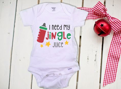 Jingle Juice, Holiday Onesies, Baby Onsie, Christmas Bodysuit, Christmas Onesie, Personalized Makeup Bags, Canvas Makeup Bag, 25 Days Of Christmas, Newborn Onesies