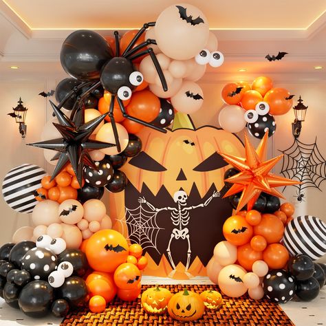 Halloween Balloon Photo Backdrop, Halloween Balloon Backdrop, Halloween Balloon Decor, Halloween Balloon Arch, Halloween Balloon Garland, Exploding Star, Halloween Birthday Party Decorations, Bat Sticker, Halloween Balloon