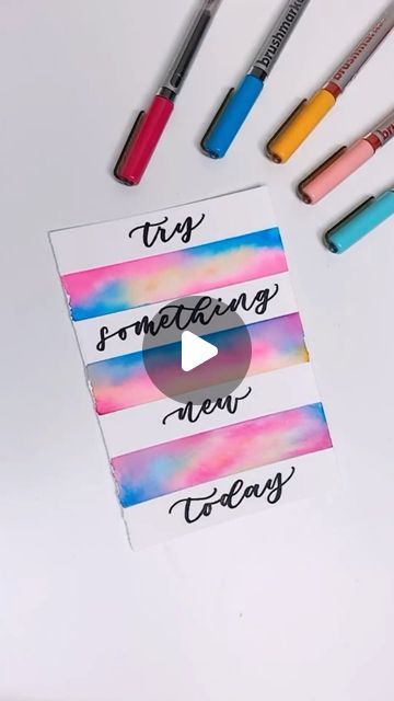 Shelly Kim on Instagram: "diy card idea 🥰 I found this video I created a few years ago and I just lovee how the brush pens blend with water 🤩 ahh let me know if I should make this type of content again 🫶💖 

〰️ Using @princetonbrush velvetouch wash brush, @karinmarkers, @scotch painters tape (delicate one) and @strathmoreart watercolor paper ⭐️ #lettersbyshells" Brush Pens, Wash Brush, Instagram Diy, Painters Tape, Brush Pen, Diy Cards, Watercolor Paper, Scotch, Diy Projects