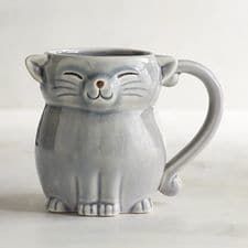 Kitty Kisses, Cat Cup, Cat Teapot, Mug Pottery, Gray Cat, Tassen Design, Cat Coffee Mug, Cute Coffee Mugs, Clay Art Projects