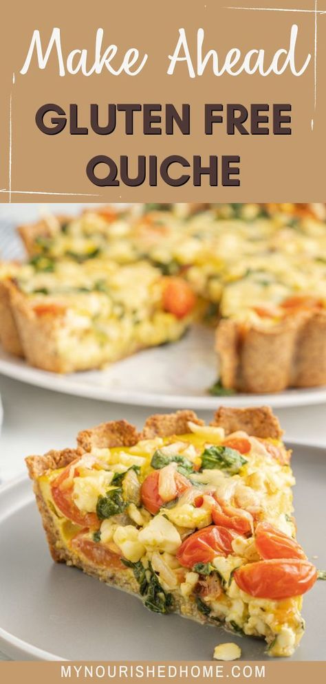 This make ahead gluten free quiche is perfect for preparing in advance. Since quiche is easy to store and reheat, you can bake it a day in advance, keep it in the fridge, and simply reheat when you’re ready to enjoy it. This healthy, savory meal is great for breakfast, brunch, and dinner too! Quiche Dinner, Dairy Free Quiche Recipes, Gluten Free Quiche Recipes, Savory Gluten Free, Healthy Quiche, Gluten Free Brunch Recipes, Gluten Free Quiche, Gluten Free Brunch, Gf Breakfast