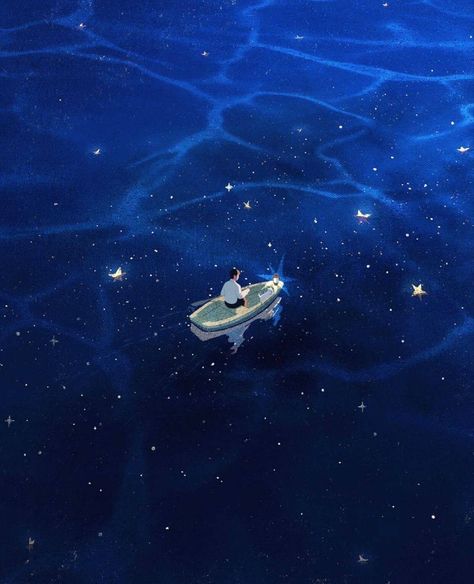 Ocean Anime Aesthetic, Ocean Of Stars, Cosmic Ocean, Star Ocean, Ghibli Art, Ethereal Art, Dreamy Art, 인물 사진, Art Themes