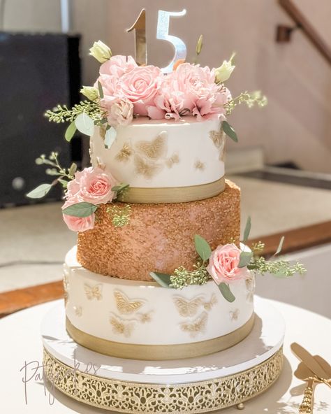 Dreamy quince cake #15 #quince #quinceañera #quincecake #15cake #butterflycake #cake #cakecakecake •gorgeous flowers @casa_blanca_flowers Aesthetic Quinceanera, Quince Cake Ideas, Quince Cake Topper, Quinceañera Cakes, Quince Cake, Quinceanera Cakes, Butterfly Cakes, Gorgeous Flowers, Cakes And More