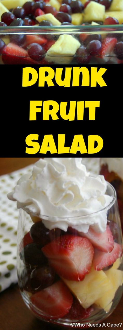 Make Drunk Fruit Salad for your next BBQ or Picnic as an adult only treat! Easier than bringing mixed drinks and everyone will love the flavor! Alcohol Infused Fruit, Drunken Fruit, Salad Bowl Ideas, Frozen Birthday Party Food, Fruit Drinks Alcohol, Fruit Salad Bowl, Alcoholic Desserts, Bowl Ideas, Birthday Party Snacks