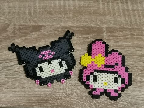 My Melody Perler, My Melody Perler Beads, Kuromi Perler Beads, Kuromi And My Melody, Pencils Color, Easy Perler Bead Patterns, Perler Ideas, Easy Perler Beads Ideas, Hamma Beads